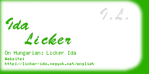 ida licker business card